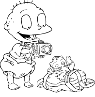 A coloring page of the rugrats